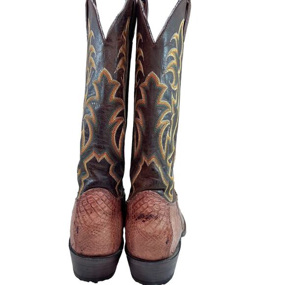 Justin Brown Croc Pointed Toe Cowboy Boots Size 10.5D - Picture 5 of 5